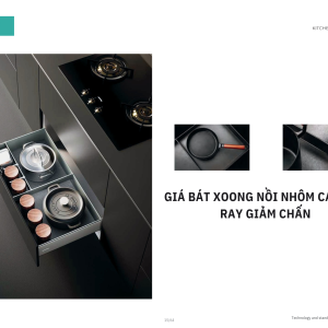 Giá Xoong Nồi Nhôm Cao Cấp, Ray Giảm Chấn