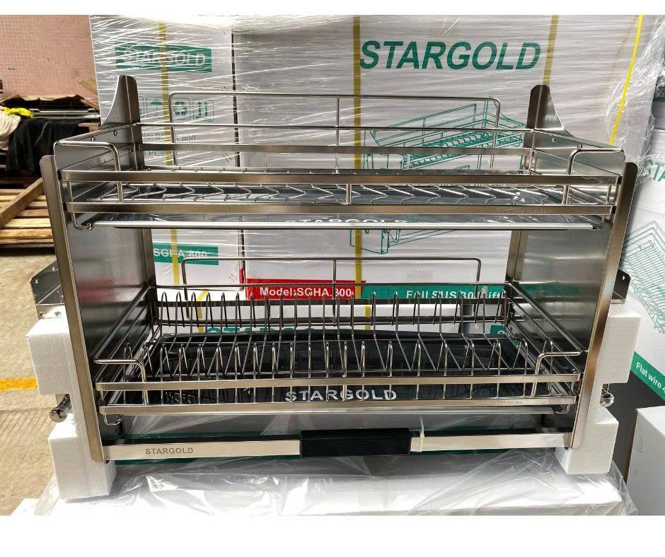 Giá bát nâng hạ full inox ảnh chính